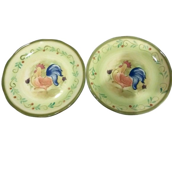 Sango Tuscan Garden Rooster Salad Plates, Cottagecore Plates, Country Kitchen - Picture 5 of 9